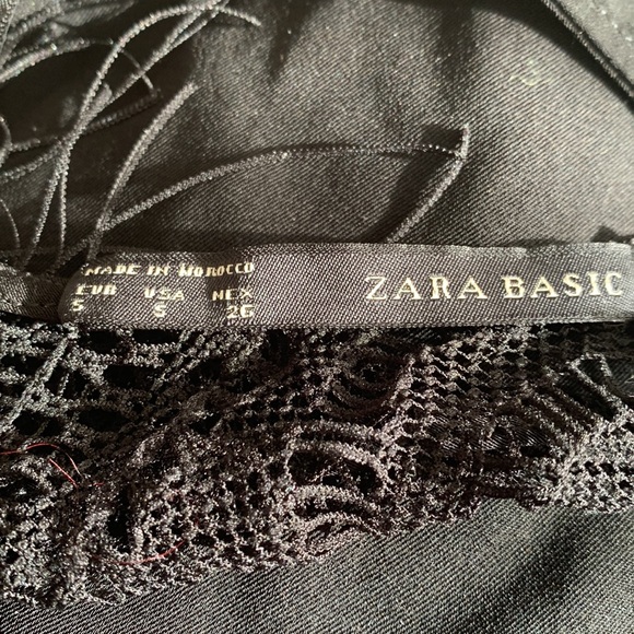 Black Romper with lace meshing at the back and draw string in the waist. - Picture 9 of 9